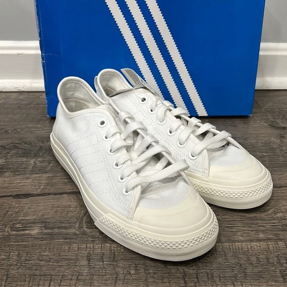adidas Shoes Adidas Nizza Rf Ef883 Mens White Canvas Sneakers